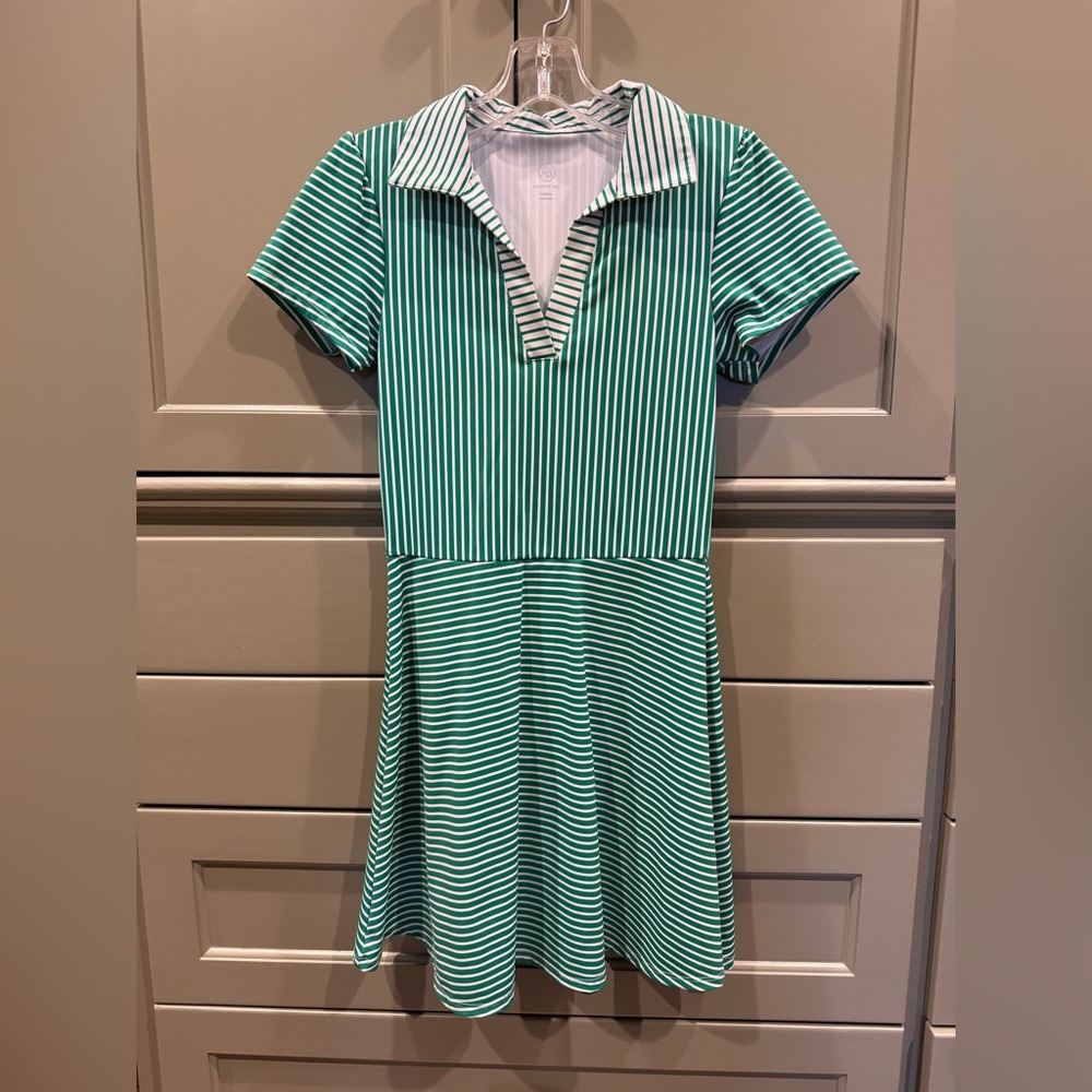 Green Addison Bay Smooth Sport Collared Short Sleeve Cricket Active Dress